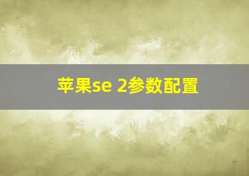 苹果se 2参数配置